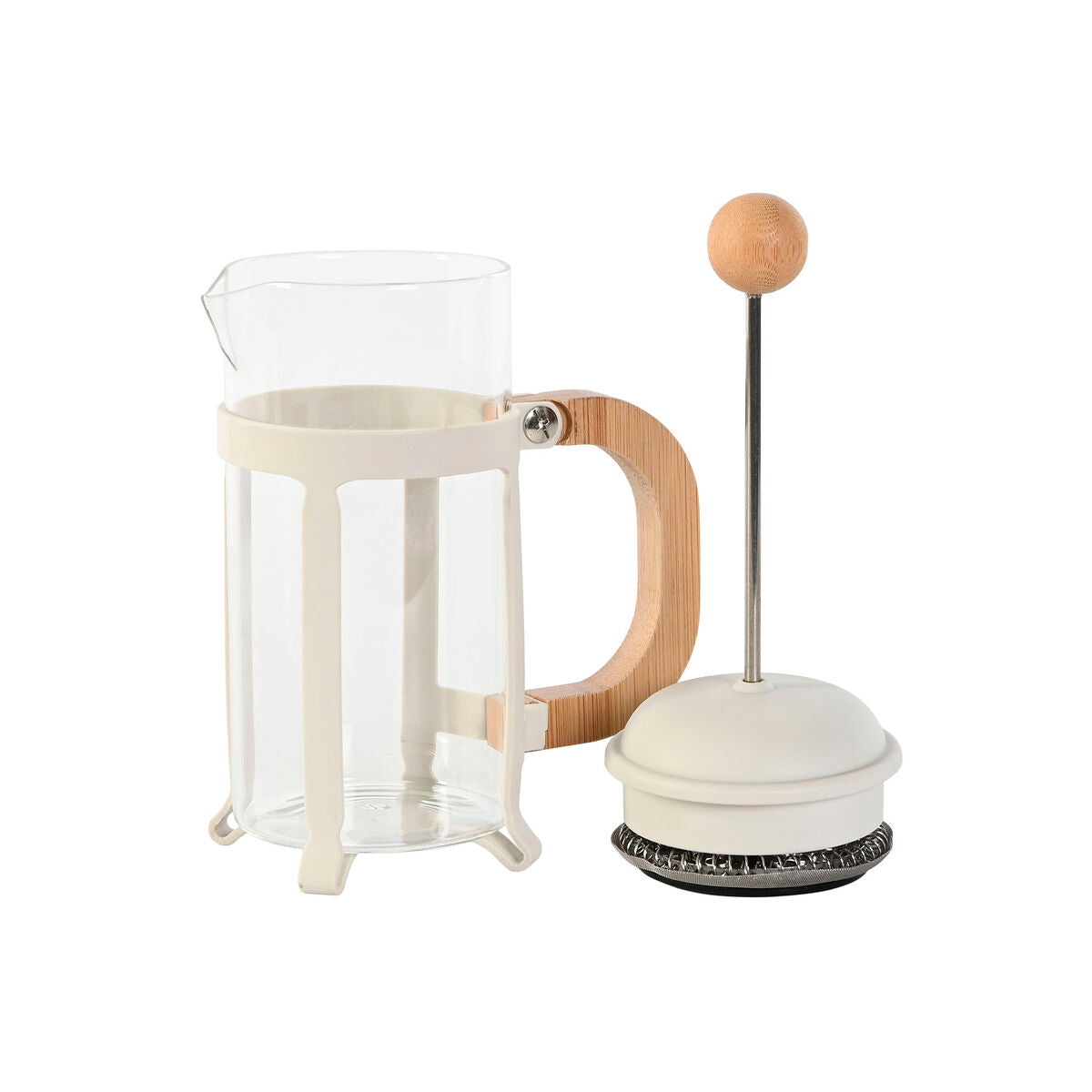 Cafetière with Plunger Home ESPRIT White Natural Stainless steel polypropylene 350 ml 13 x 8 x 19 cm