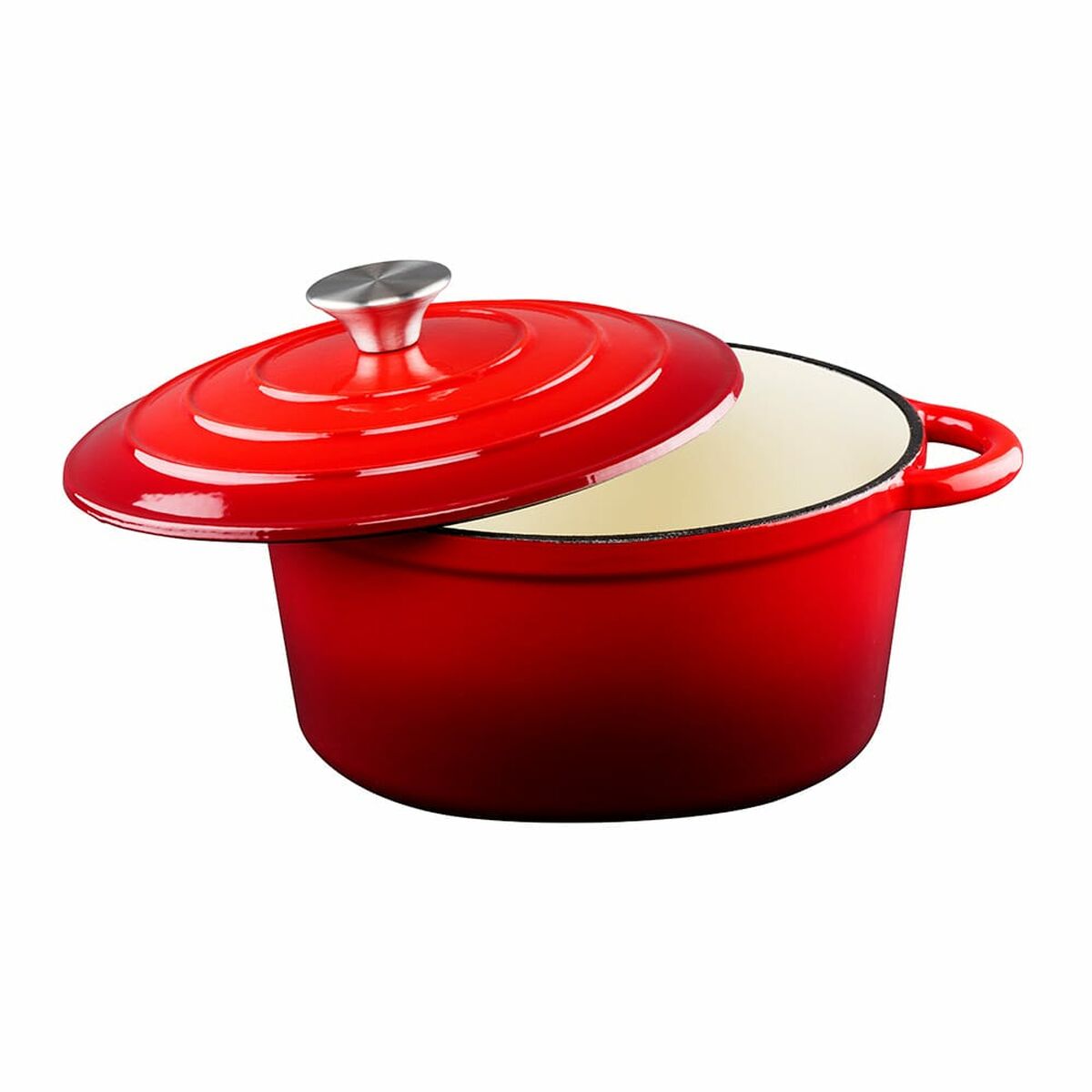 Casserole Alpina Red Cast Iron 3,8 L Ø 24 x 11,8 cm