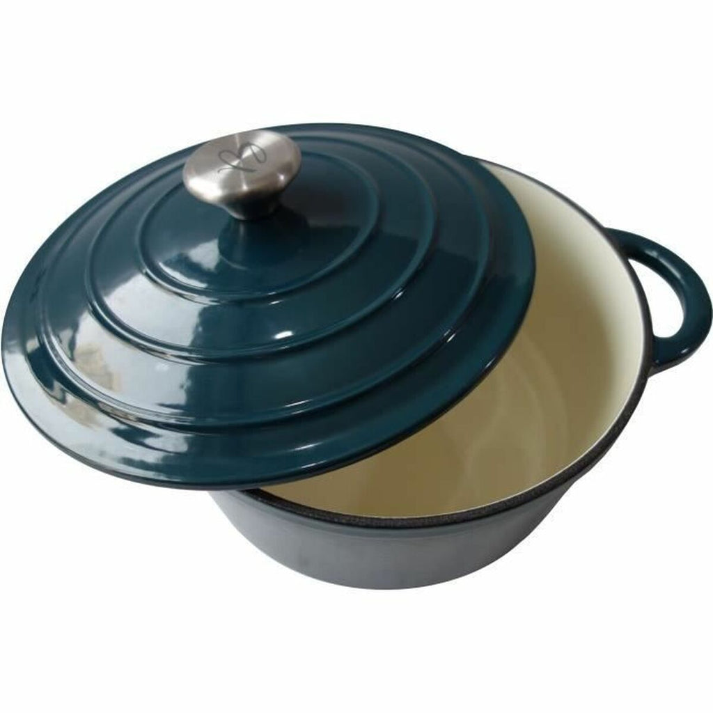 Casserole with lid Baumalu Blue Green Vert Stainless steel Ø 24 cm