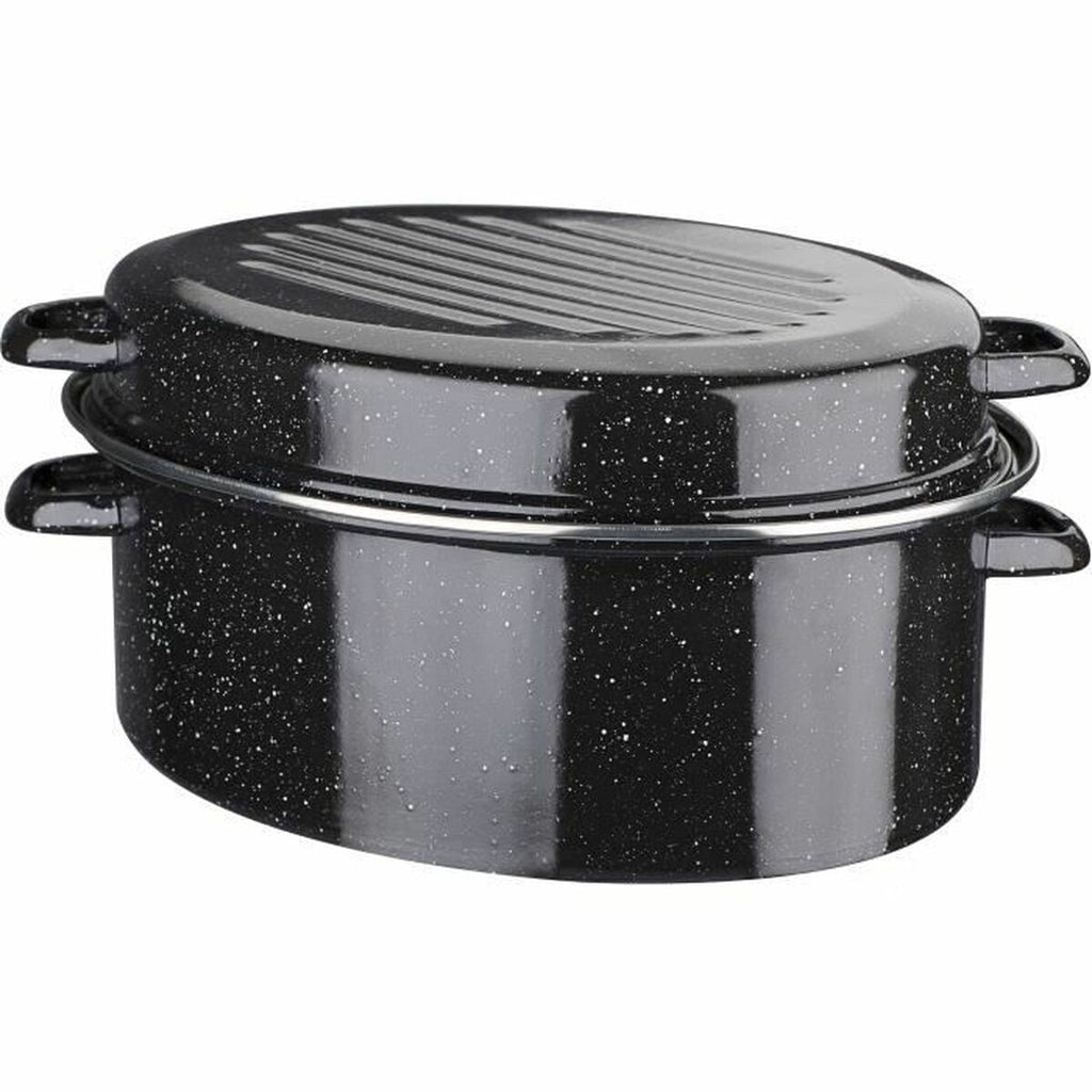 Casserole with lid GSW Black Enamelled Steel