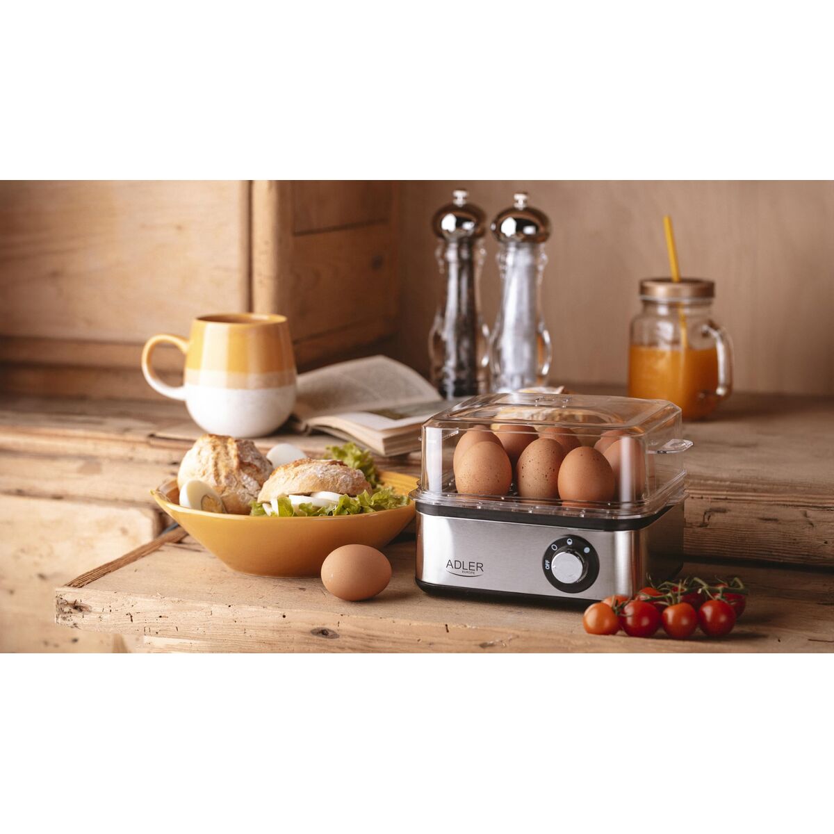 Egg boiler Adler AD 4486 Black Silver