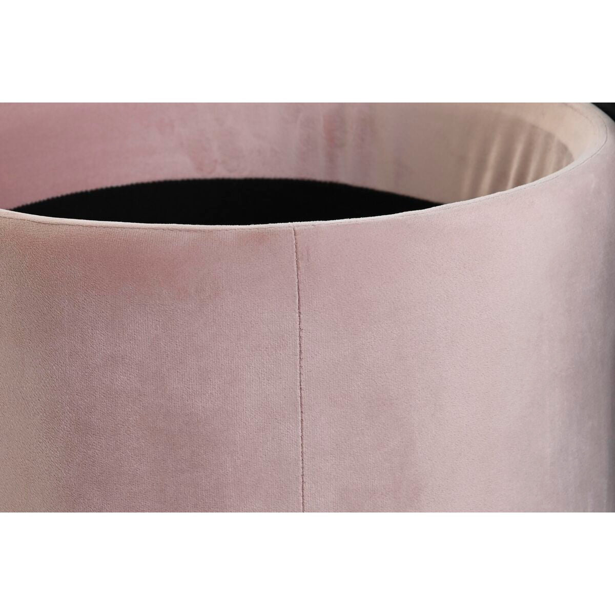 Footrest DKD Home Decor Black Pink Metal Velvet 42 x 42 x 42 cm