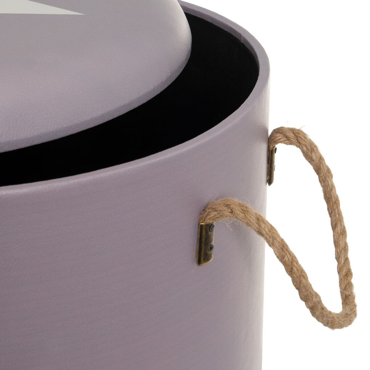 Stool with storage White Black Purple 40 x 40 x 42 cm